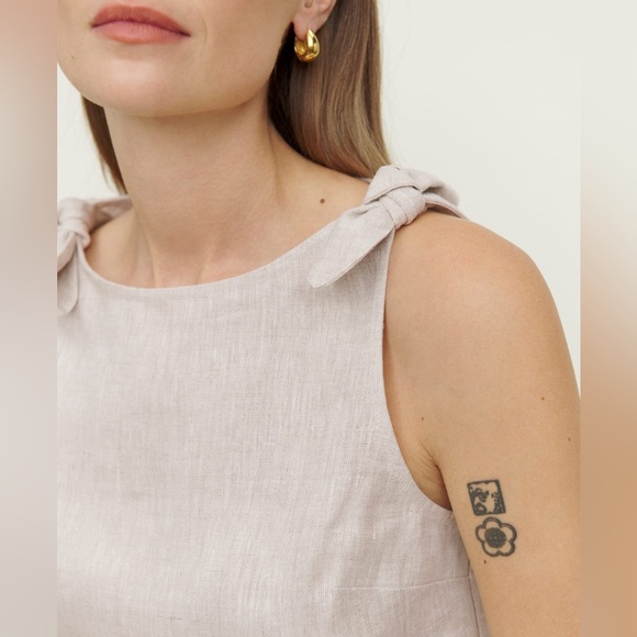 NEW Reformation Farley Linen Two Piece Matching Set in Beige Oat | size 4 - Picture 2 of 9